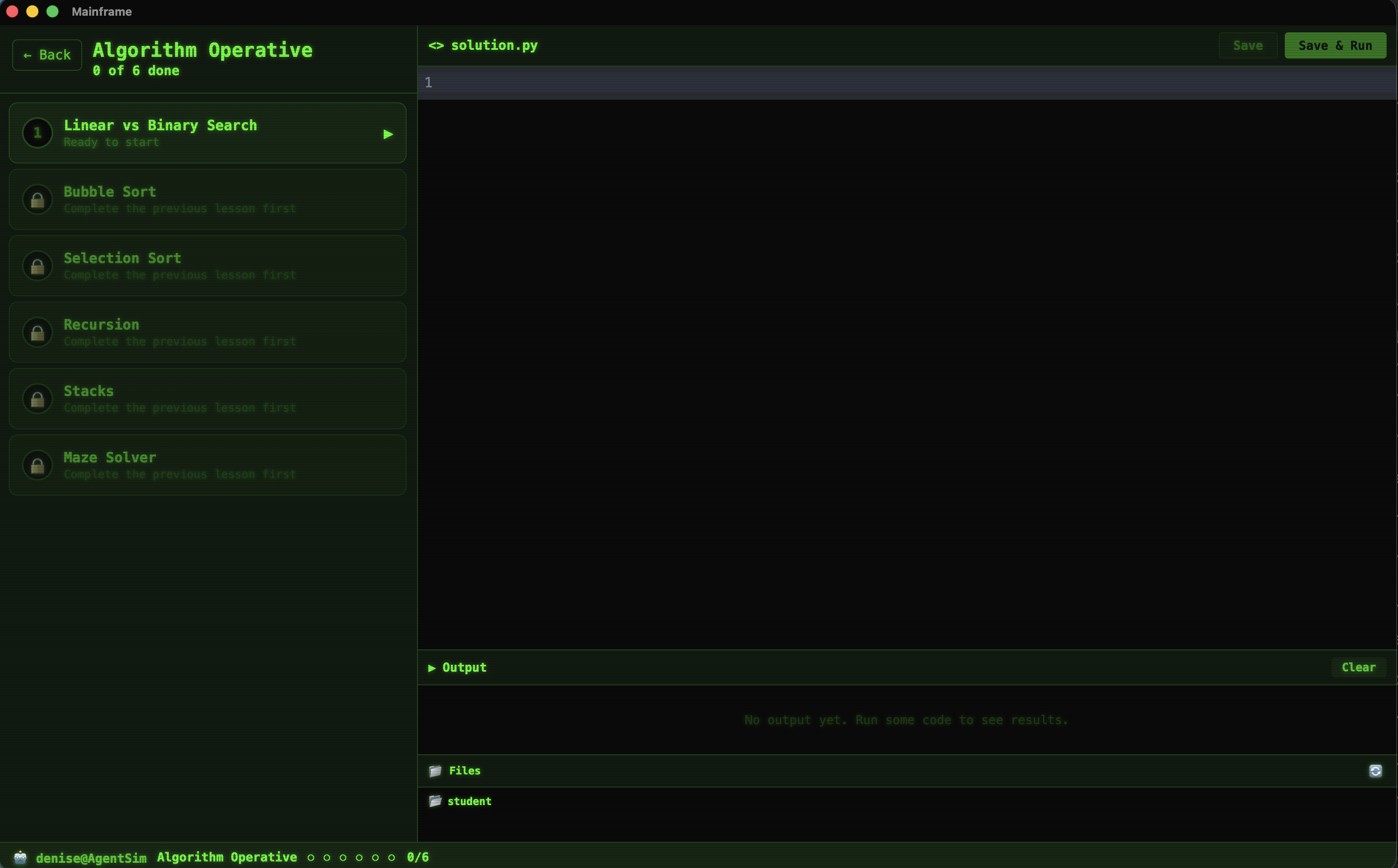 Algorithm Operative mission list